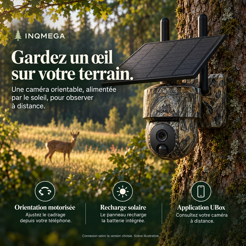 Caméra de chasse 4G ou Wi-Fi, et orientable à distance, solaire | Vigie Écorce