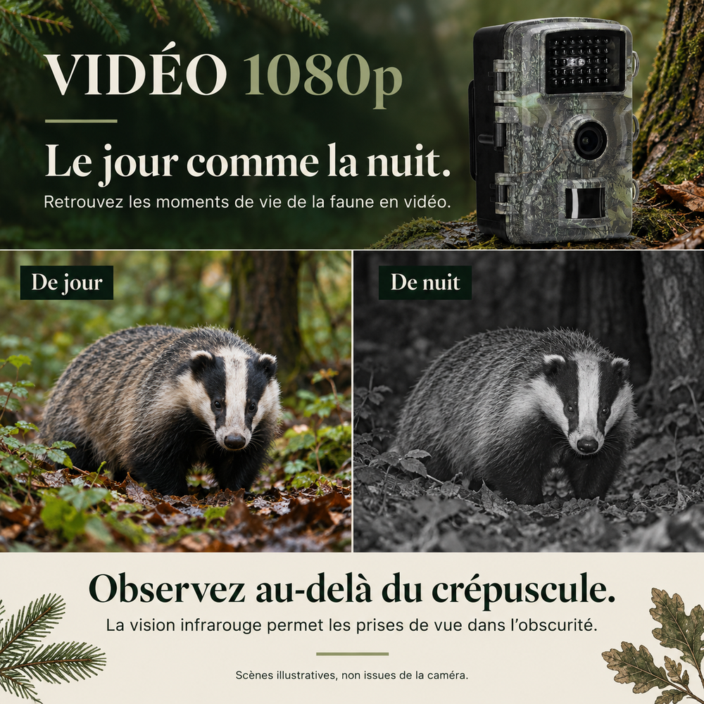 Caméra de chasse infrarouge invisible 940 nm, 16 MP et sans abonnement | Affût