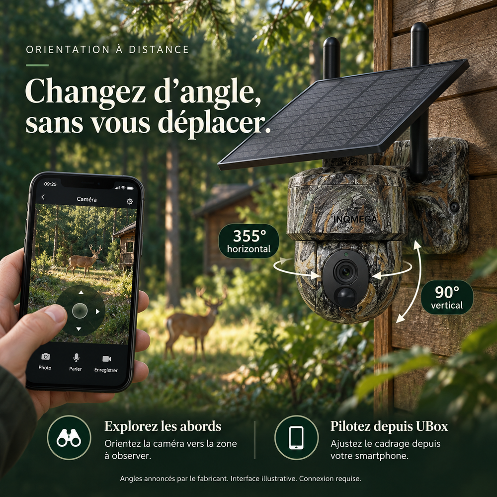 Caméra de chasse 4G ou Wi-Fi, et orientable à distance, solaire | Vigie Écorce