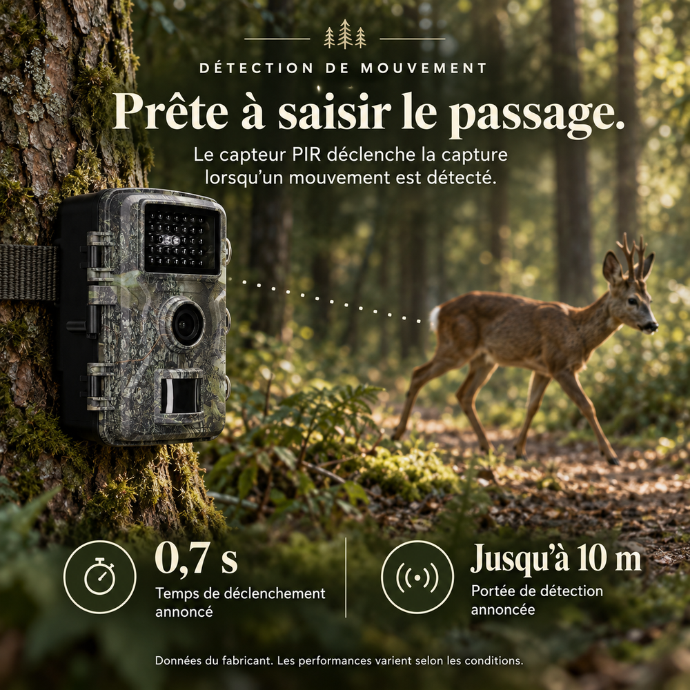 Caméra de chasse infrarouge invisible 940 nm, 16 MP et sans abonnement | Affût