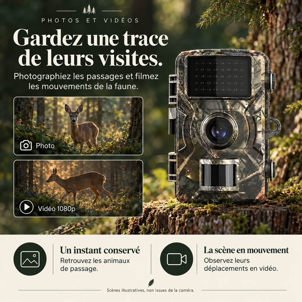 Caméra de chasse 16 MP sans abonnement, déclenchement 0,2 à 0,6 s | Avec Guetteur