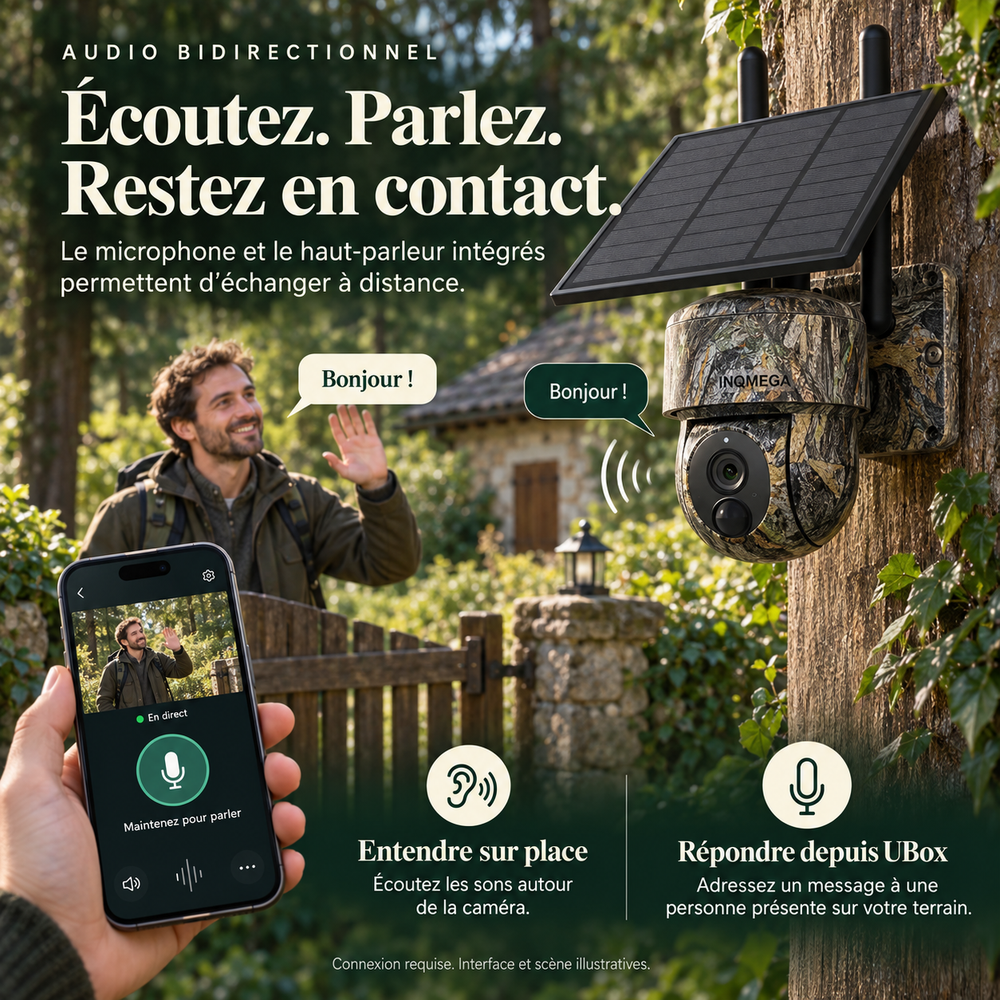 Caméra de chasse 4G ou Wi-Fi, et orientable à distance, solaire | Vigie Écorce
