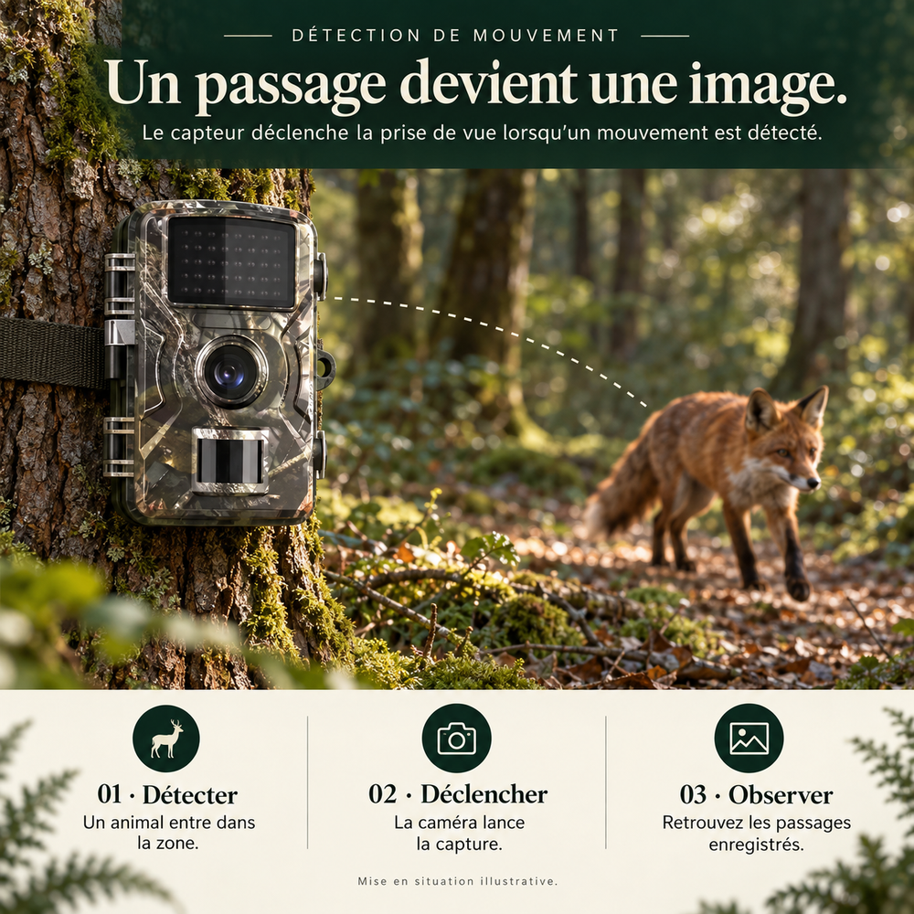 Caméra de chasse infrarouge invisible 940 nm, vidéo 1080p | Avec Rôdeur No-Glow