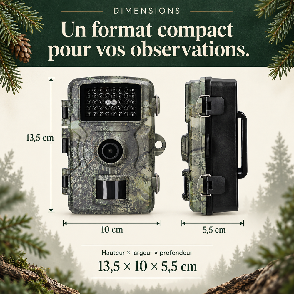 Caméra de chasse infrarouge invisible 940 nm, 16 MP et sans abonnement | Affût