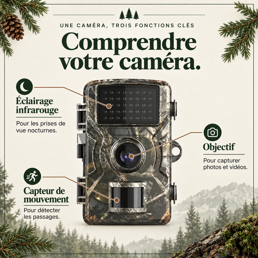 Caméra de chasse 16 MP sans abonnement, déclenchement 0,2 à 0,6 s | Avec Guetteur
