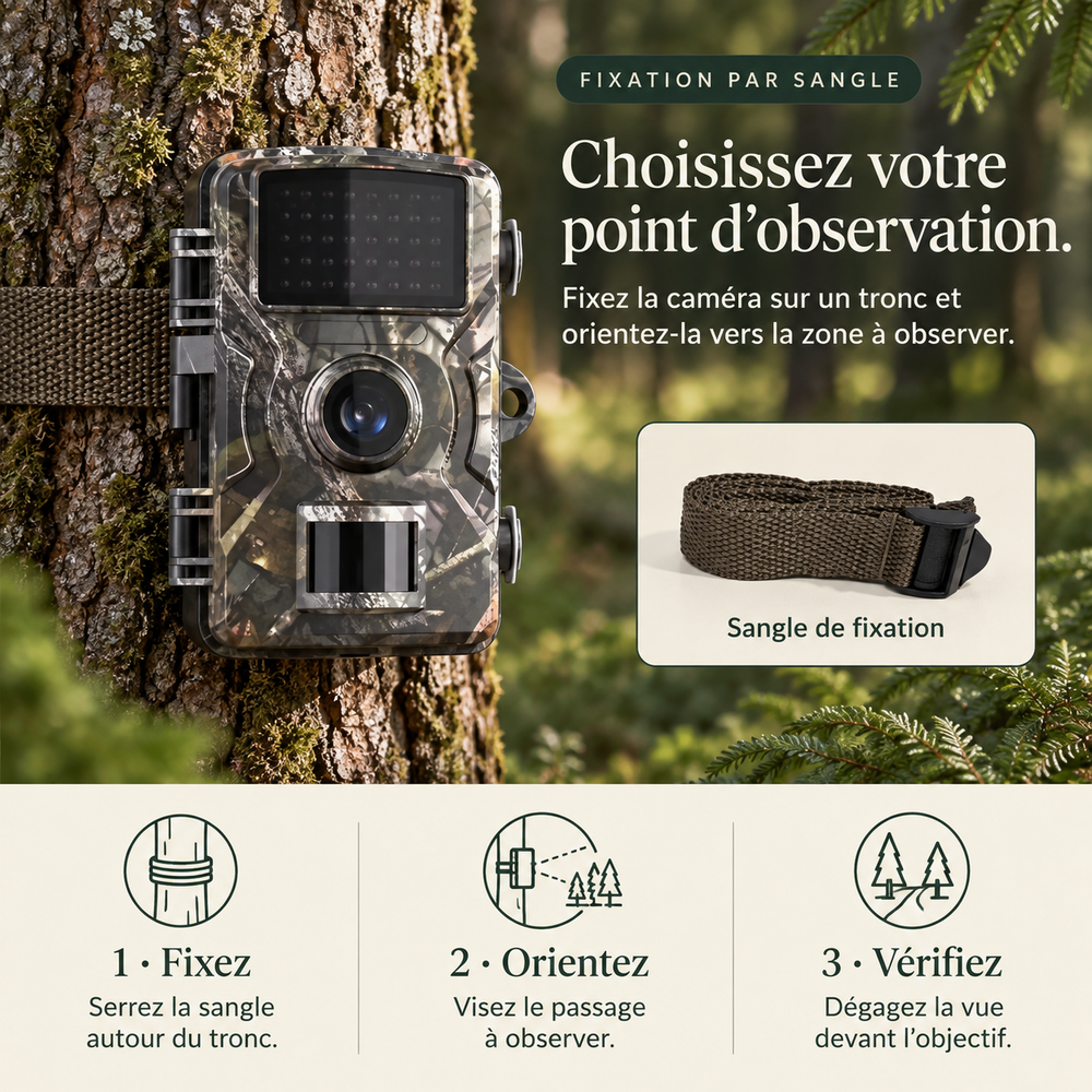 Caméra de chasse infrarouge invisible 940 nm, vidéo 1080p | Avec Rôdeur No-Glow