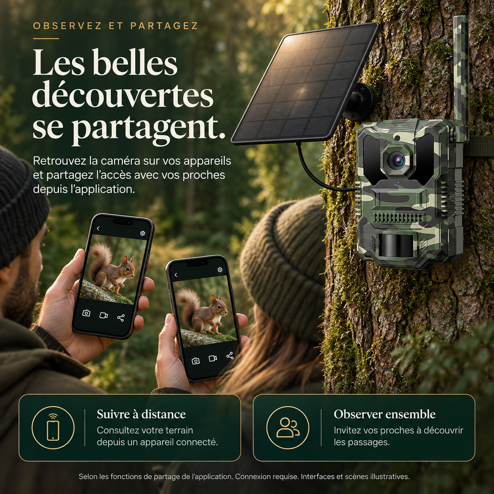 Caméra de chasse Avec 4G solaire 2.7K, SIM | Sentinelle